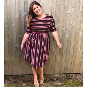 Amazon Vintage Striped A-Line Swing Dress